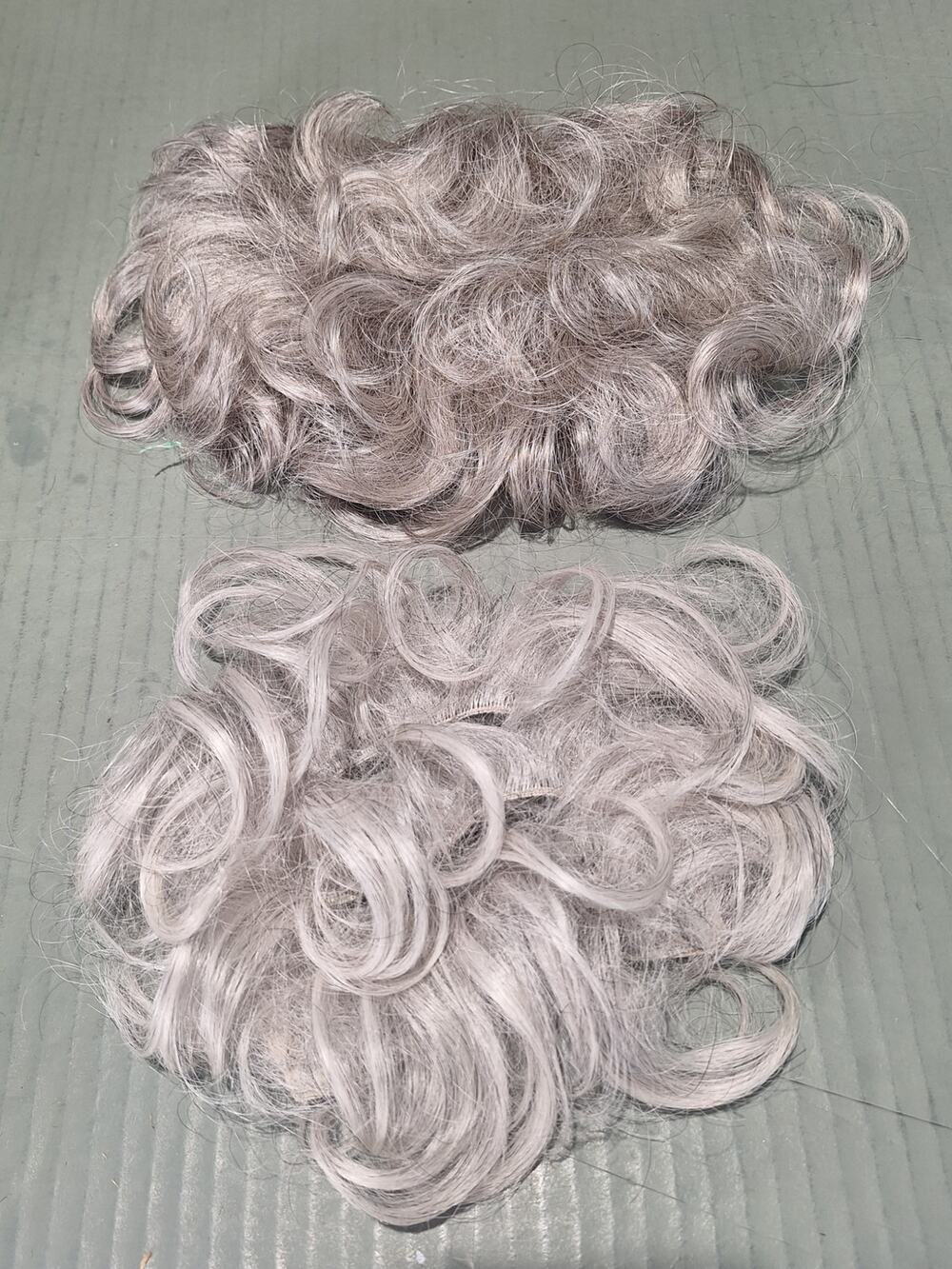 Jon Renau Vintage Gray Silver Curly Clip In Hair Topper Wiglet Made Germany Box